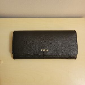 NEW Furla Designer Continental Wallet Genuine Black Leather
